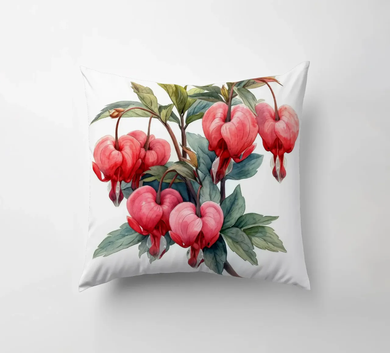 Bleeding Heart Flower 2 decorative cushion by Bold Blooms