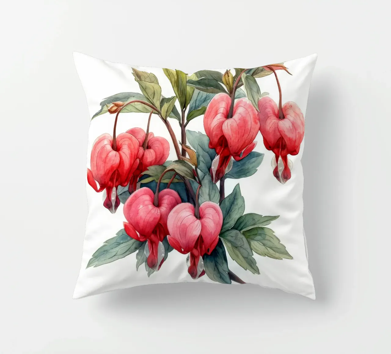 Bleeding Heart Flower 2 decorative cushion by Bold Blooms