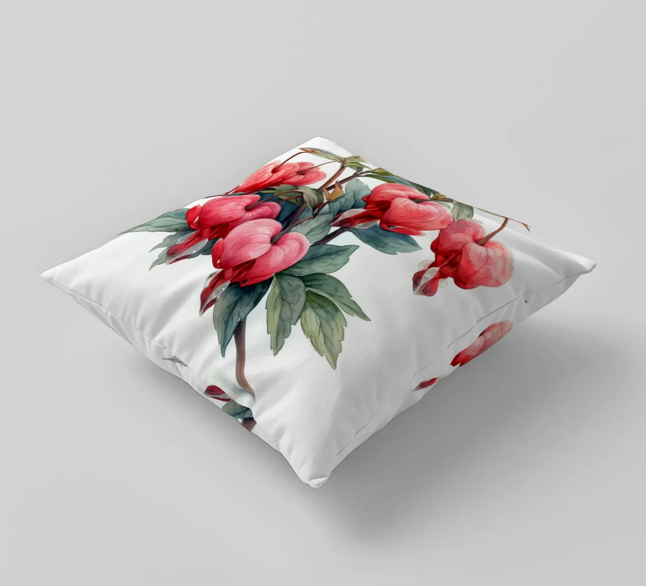 Bleeding Heart Flower 2 decorative cushion by Bold Blooms