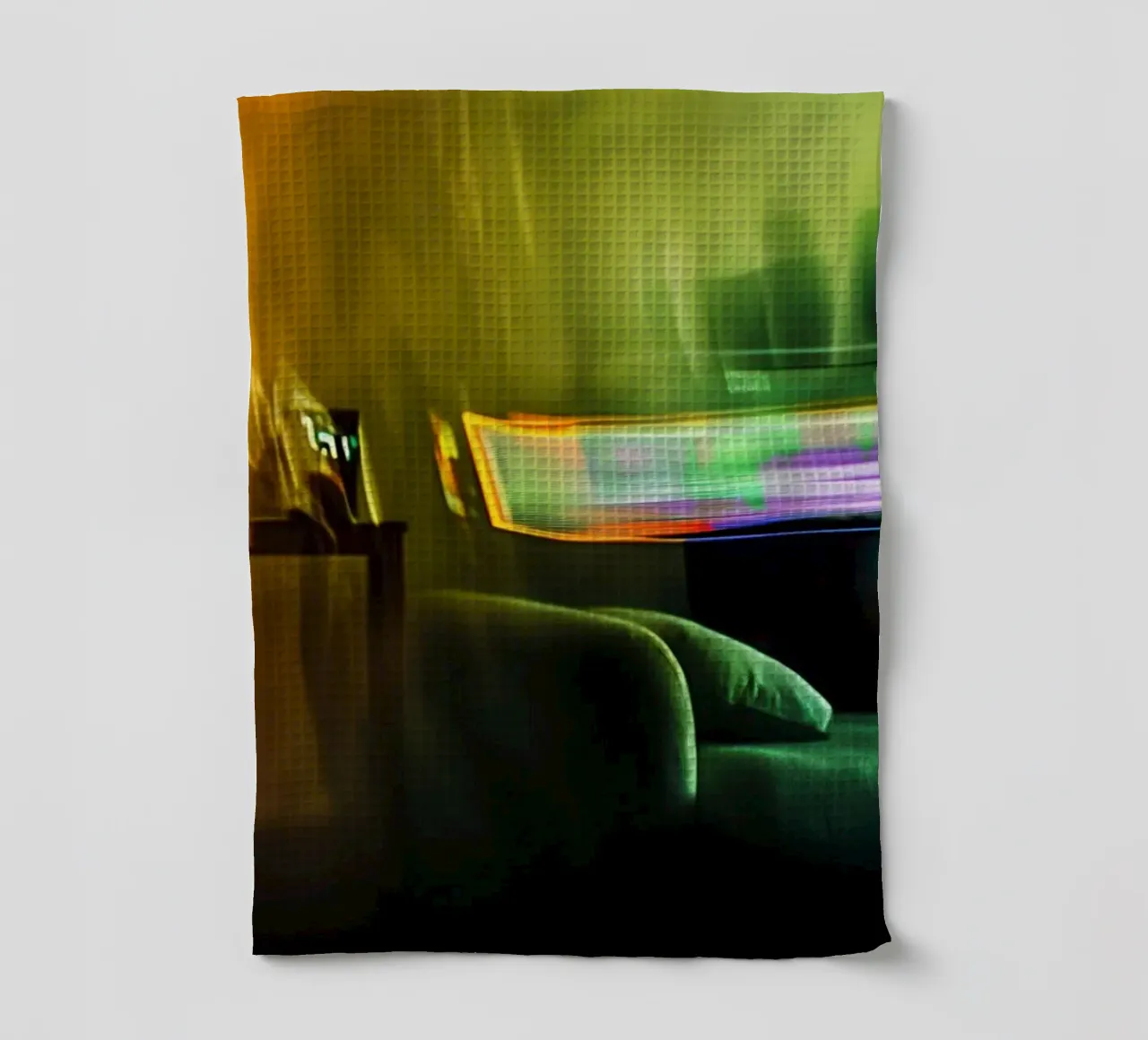 Reflets abstraits dans une ambiance dorée torchon de Le Flou