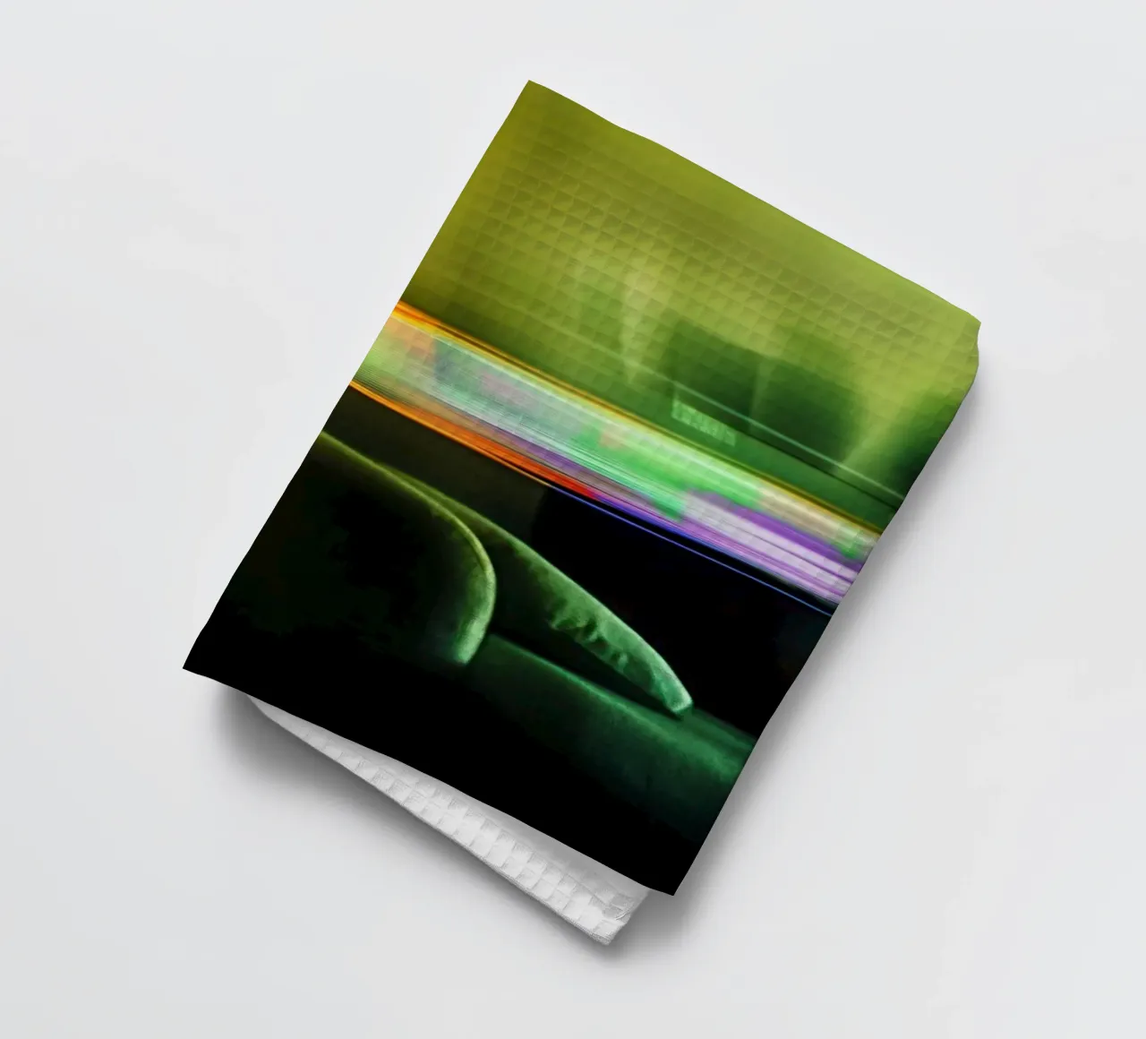 Reflets abstraits dans une ambiance dorée torchon de Le Flou