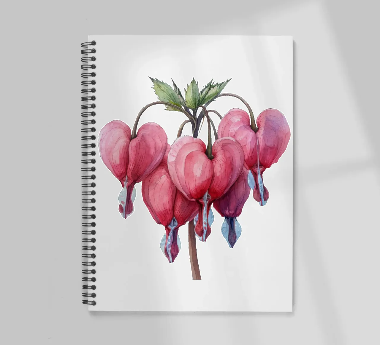 Bleeding Heart Flower 3 spiral notebook by Bold Blooms