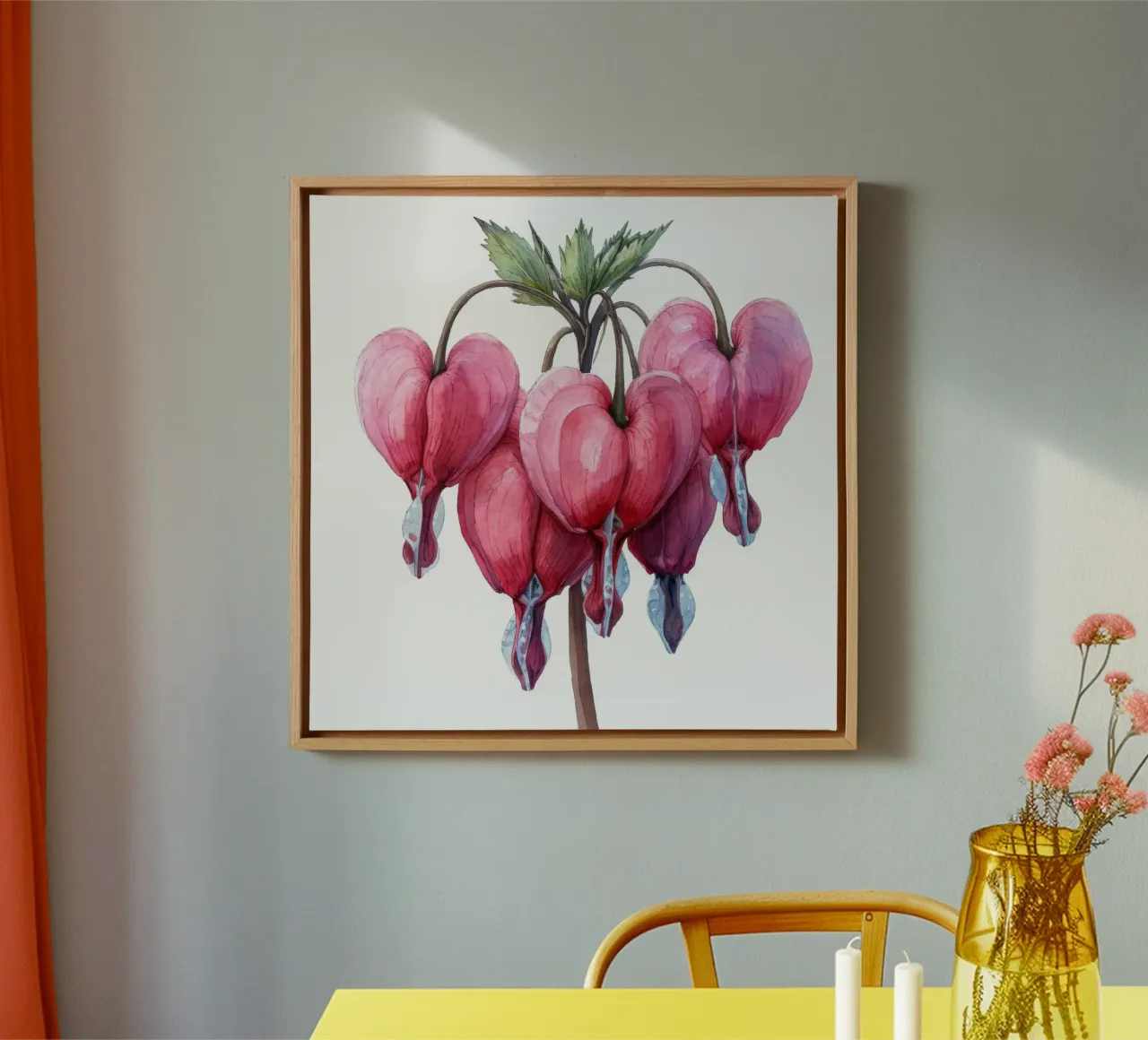 Bleeding Heart Flower 3 canvas by Bold Blooms