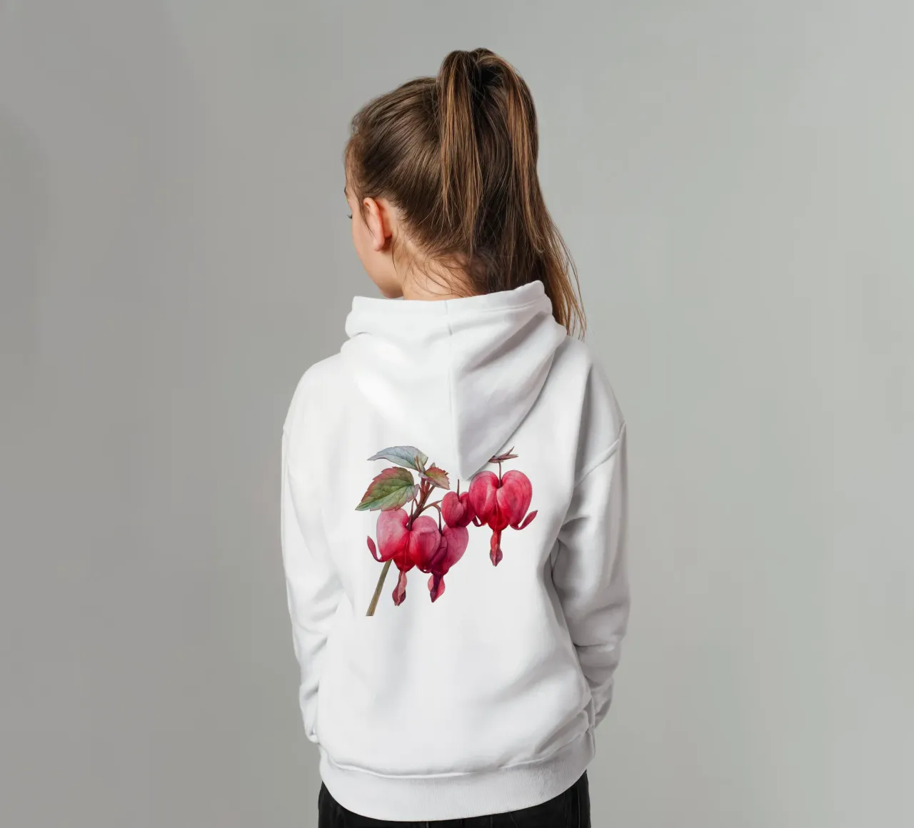 Bleeding Heart Flower 4 kids hoodie by Bold Blooms