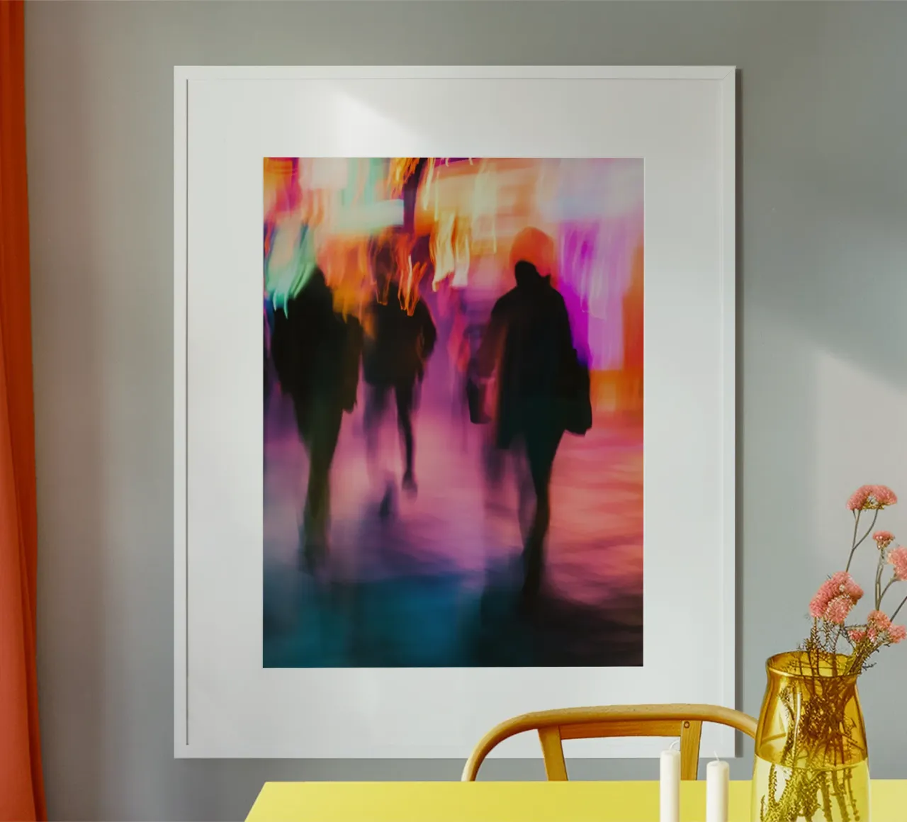 Urbaner Rhythmus in New York: Kunst in Bewegung Poster mit Kunststoffrahmen von Le Flou