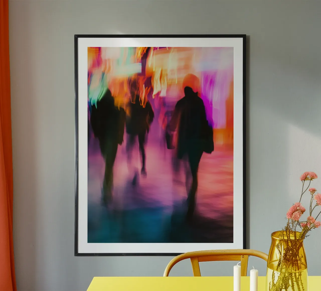 Urbaner Rhythmus in New York: Kunst in Bewegung Poster mit Kunststoffrahmen von Le Flou