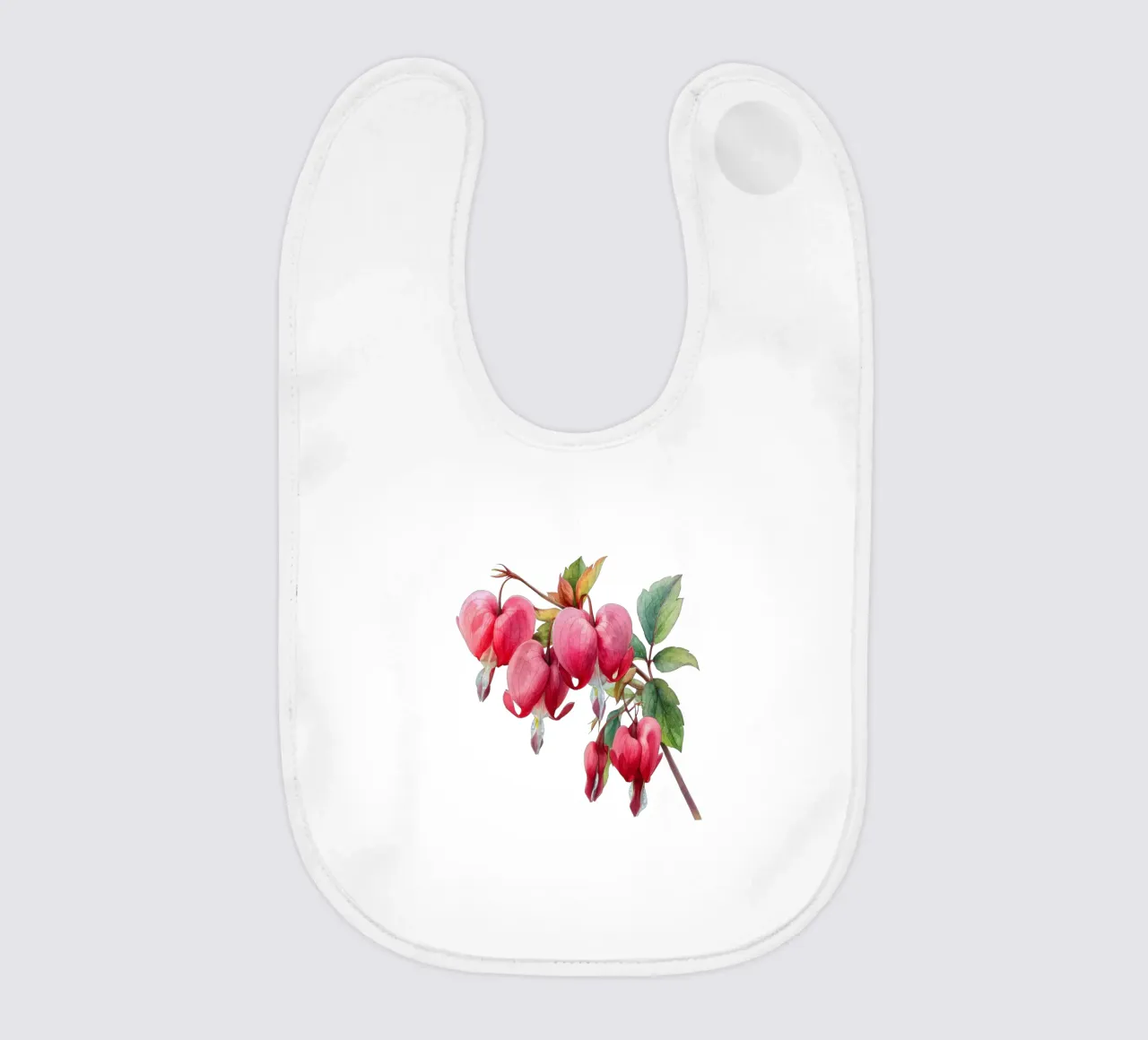 Fiore del cuore sanguinante 1 bavaglino da Bold Blooms