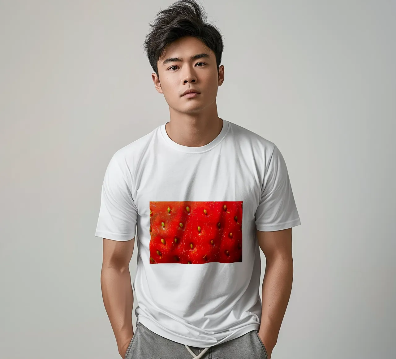 Primo piano di una fragola t-shirt da Marcus Beckert | Fotografie