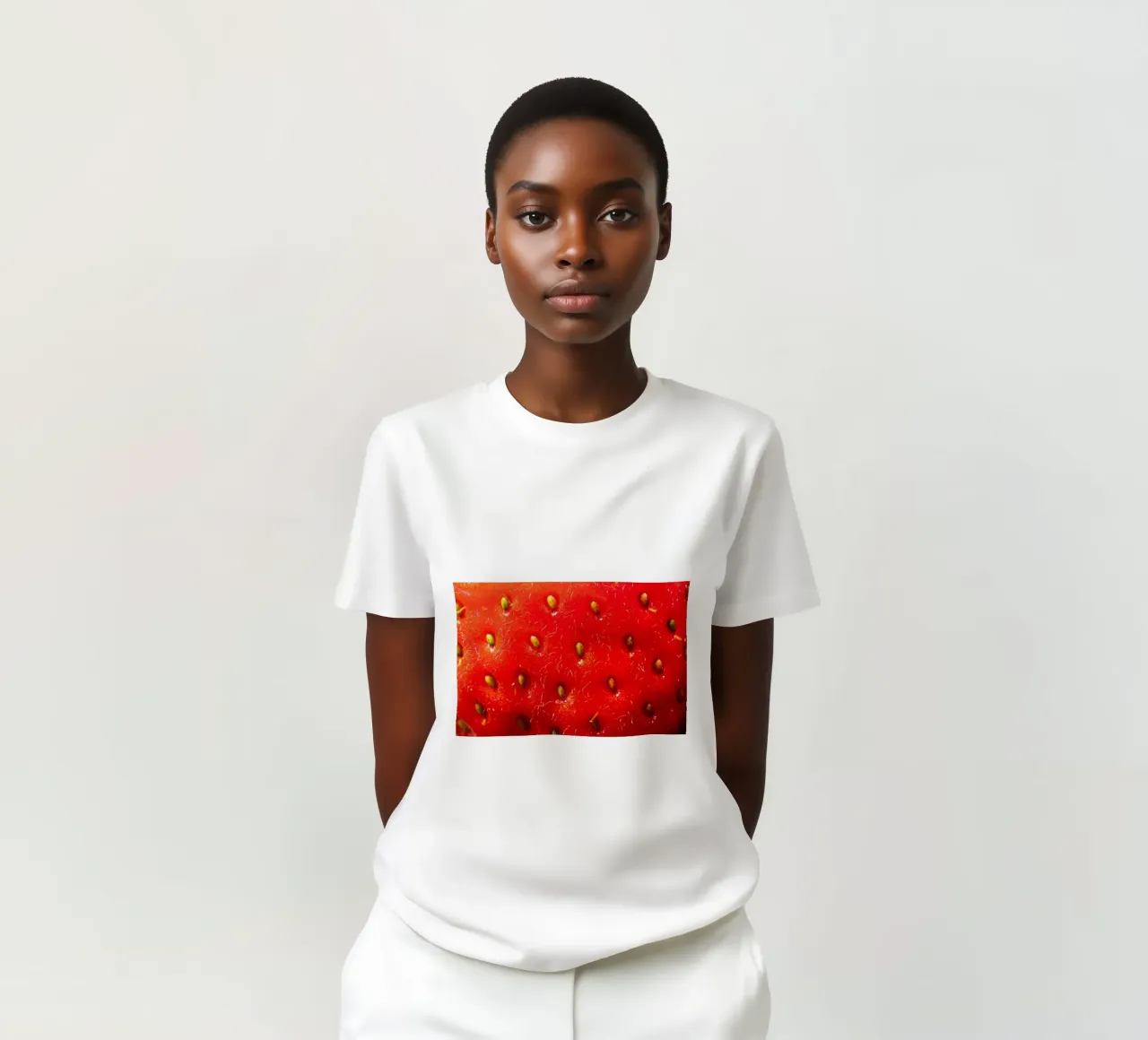 Primo piano di una fragola t-shirt da Marcus Beckert | Fotografie