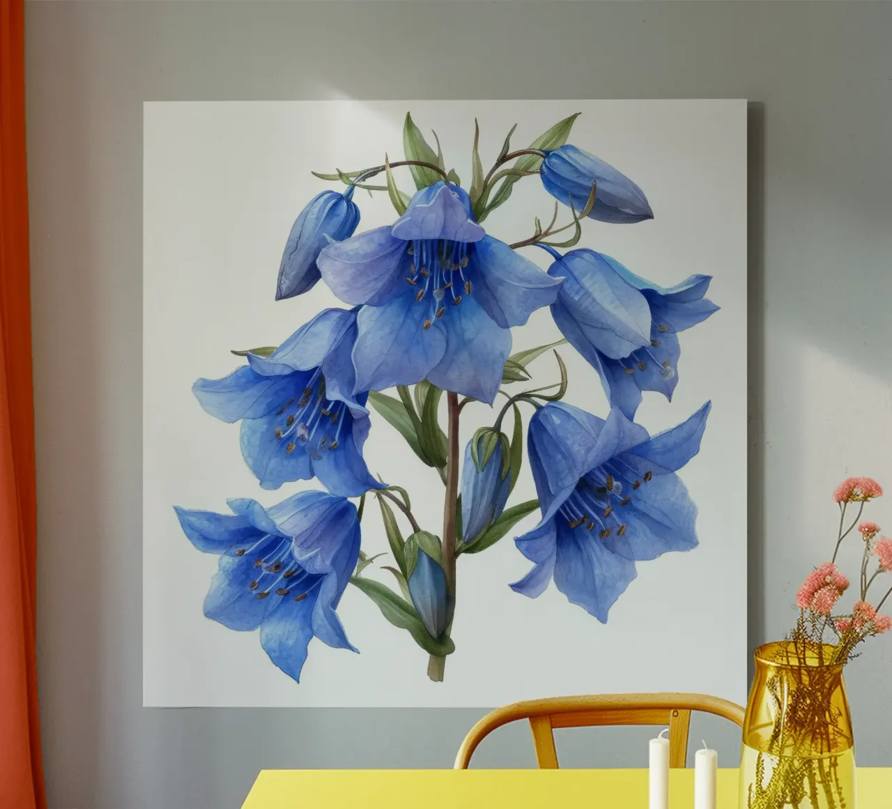 Fiore di campanula 3 tela con Cornice a cassetta da Bold Blooms