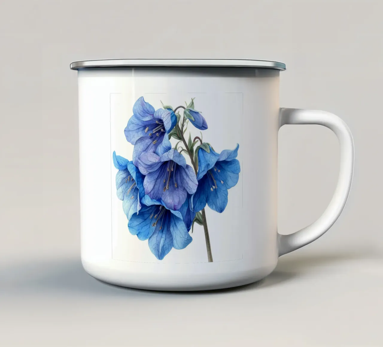 Blauwborstje Bloem 4 emaille mok van Bold Blooms