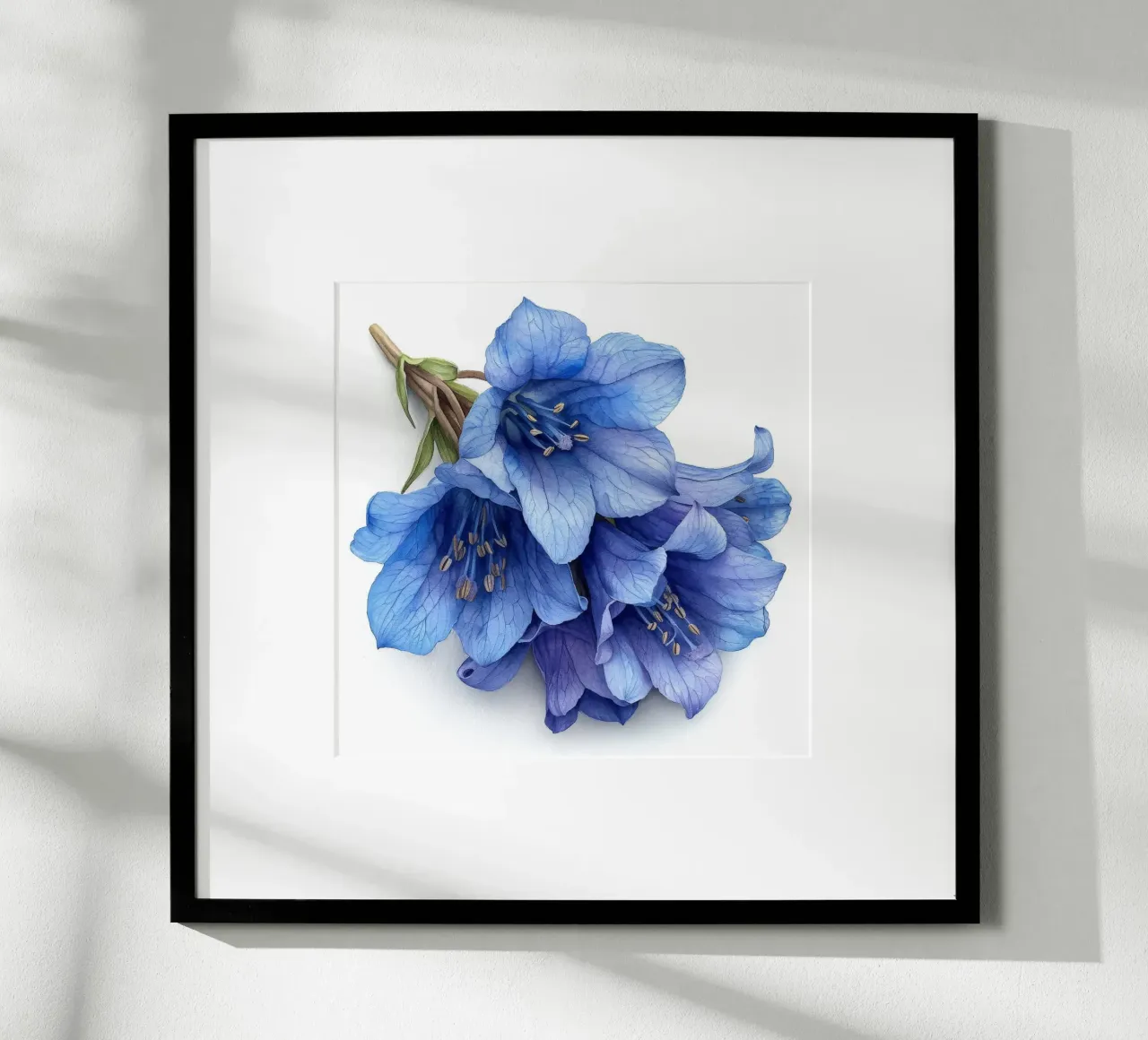 Fiore di campanula 1 poster con telaio in plastica da Bold Blooms