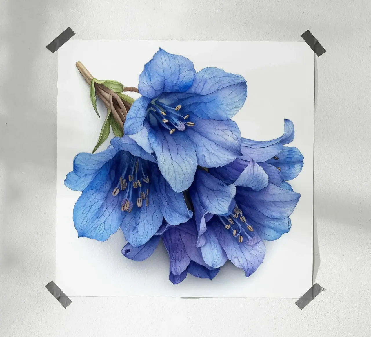 Fiore di campanula 1 poster con telaio in plastica da Bold Blooms
