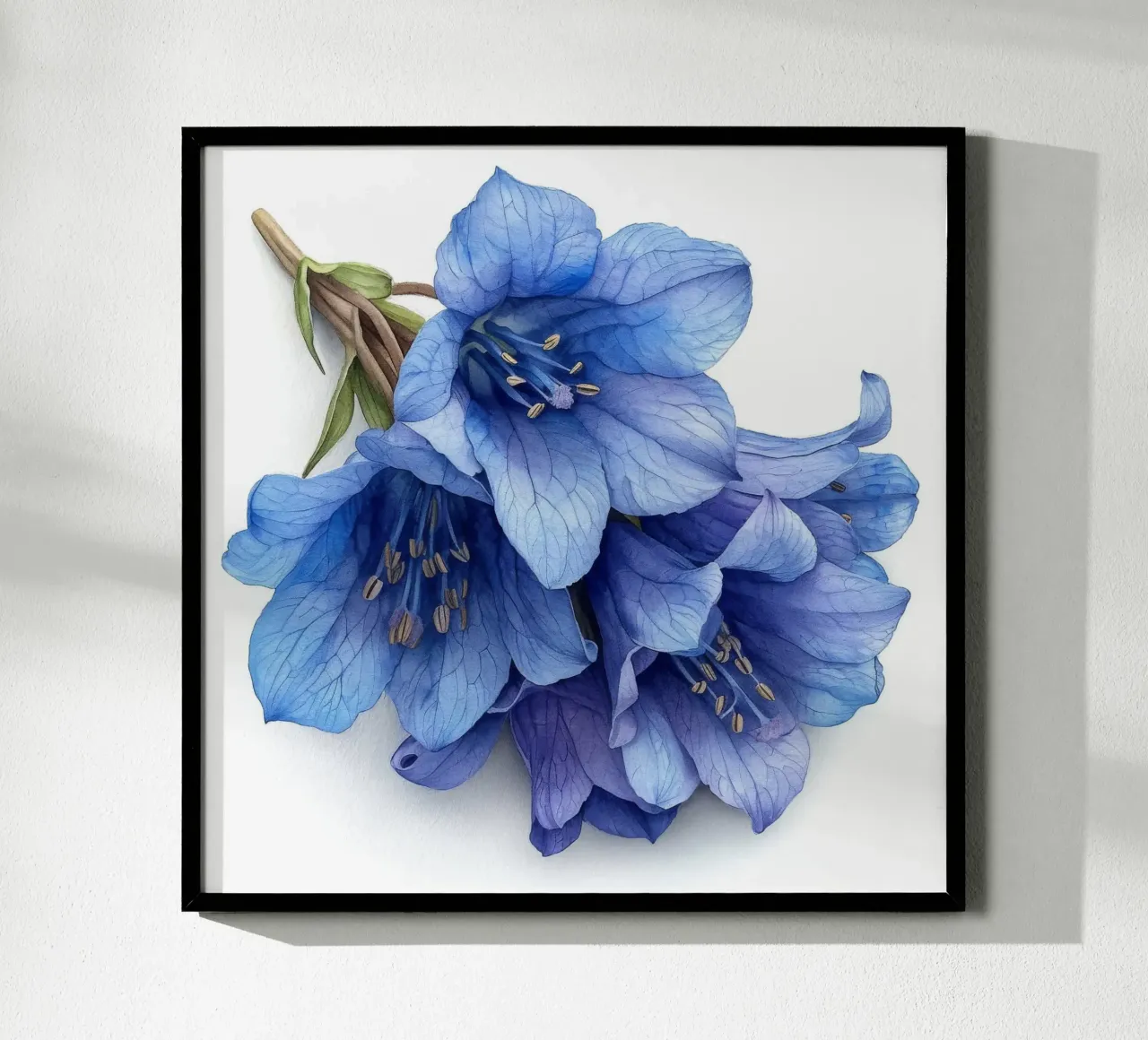 Fiore di campanula 1 poster con telaio in plastica da Bold Blooms