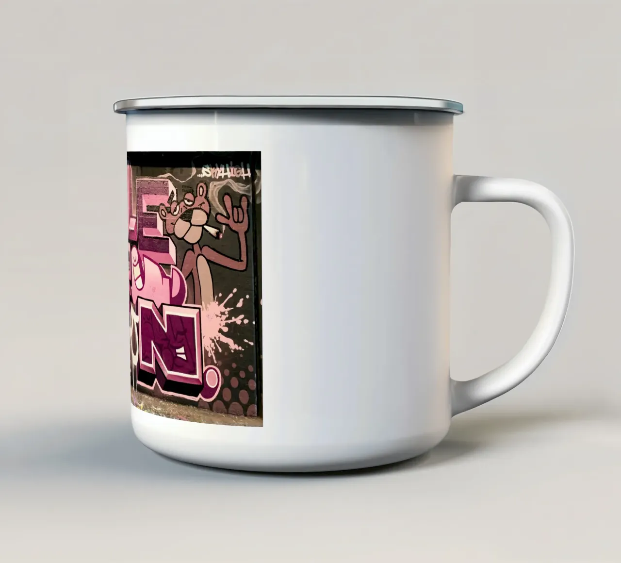 Graffiti PINK tazza in smalto da Flo Klein