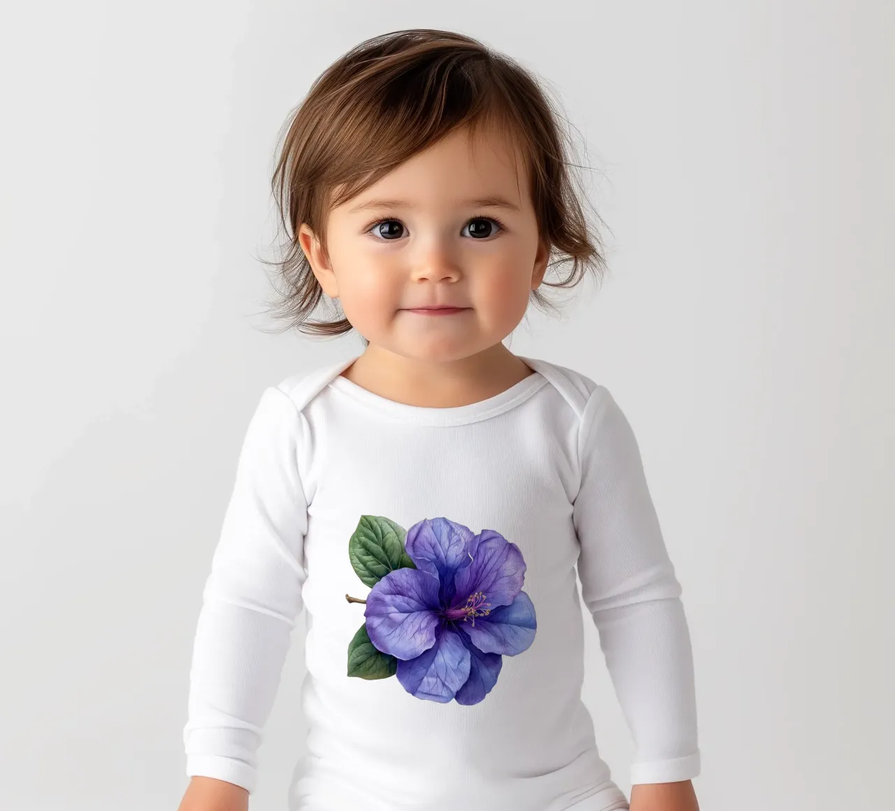 Fiore di Browallia 4 body neonato maniche lunghe da Bold Blooms