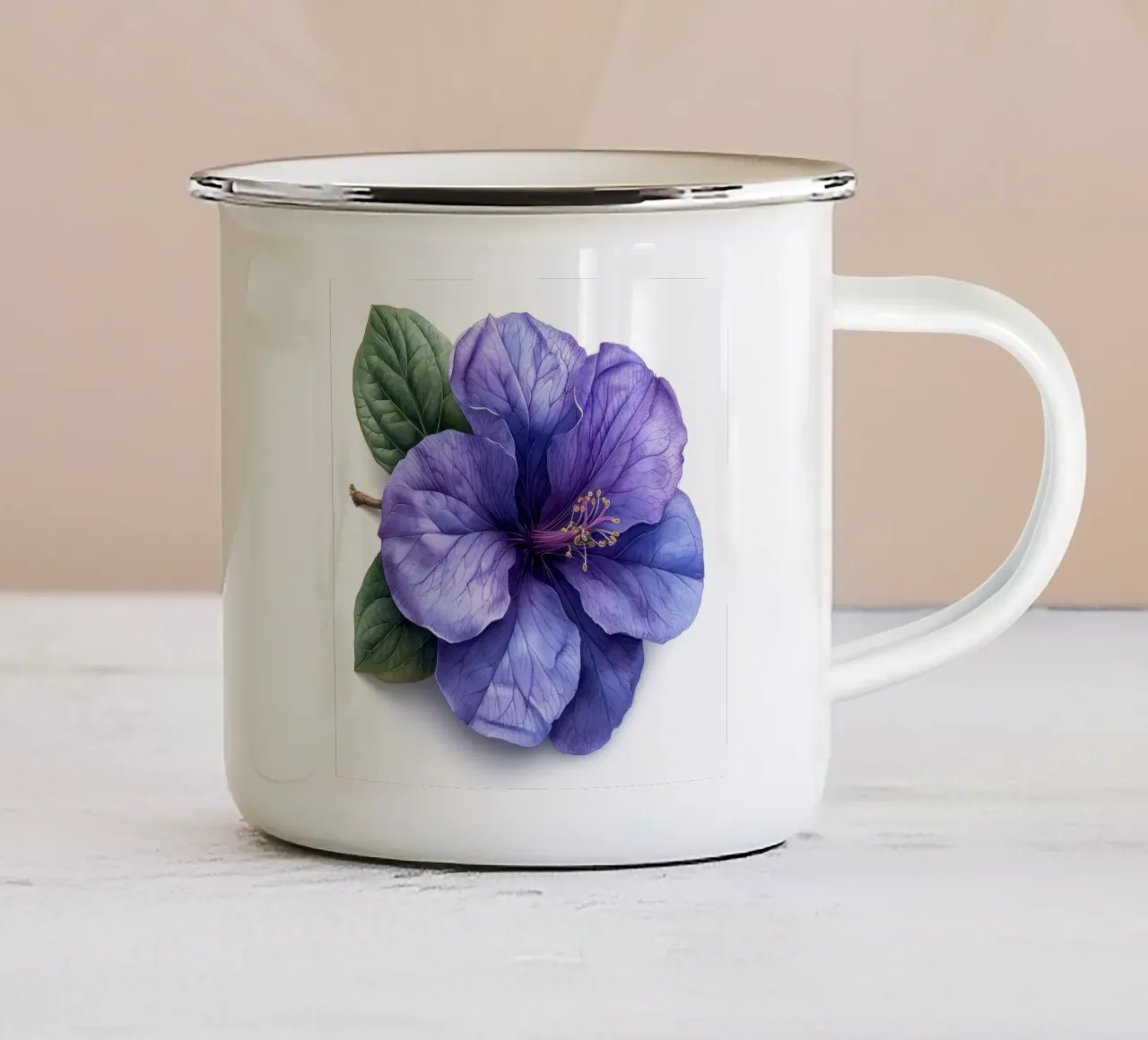 Fiore di Browallia 4 tazza in smalto da Bold Blooms