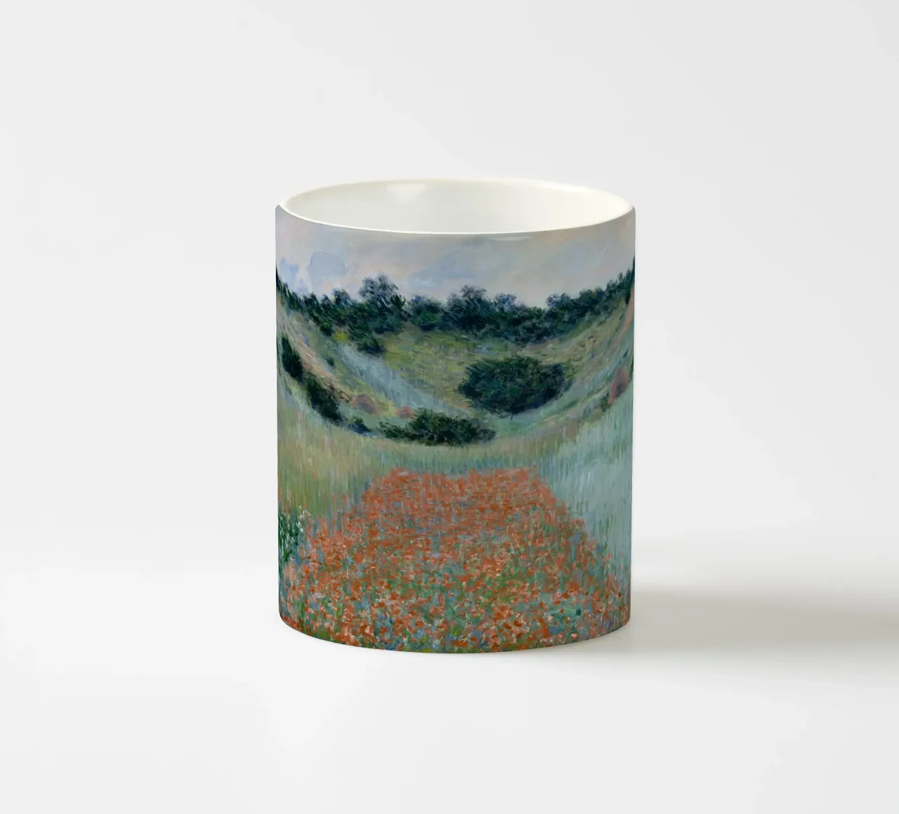 Claude Monet - Campo di papaveri in una conca vicino a Giverny tazza in ceramica da Timeless Artworks