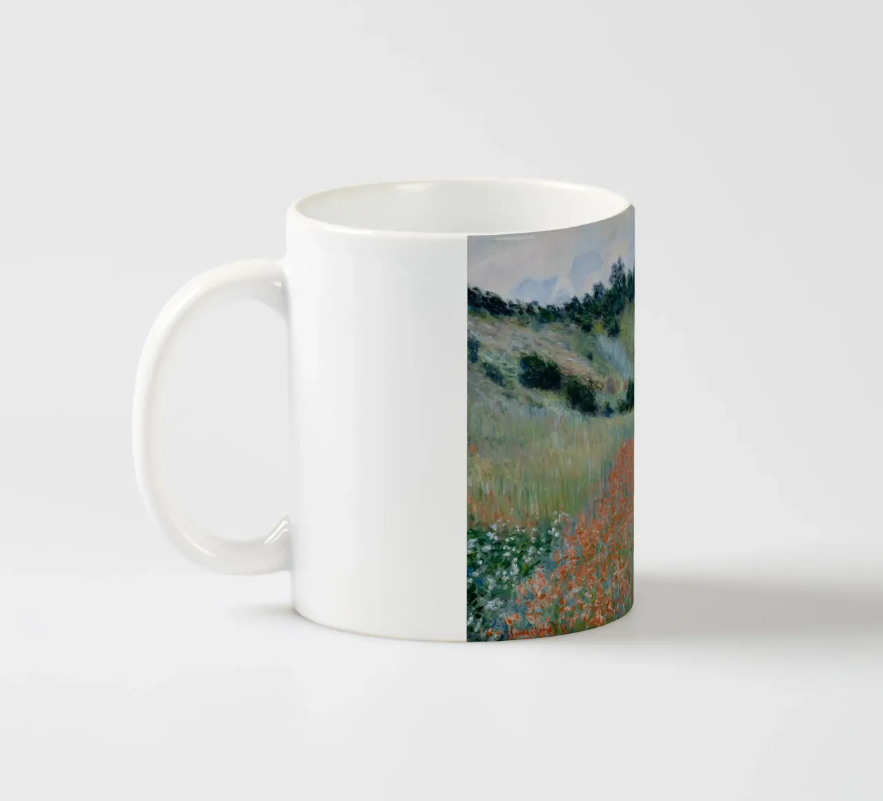 Claude Monet - Campo di papaveri in una conca vicino a Giverny tazza in ceramica da Timeless Artworks