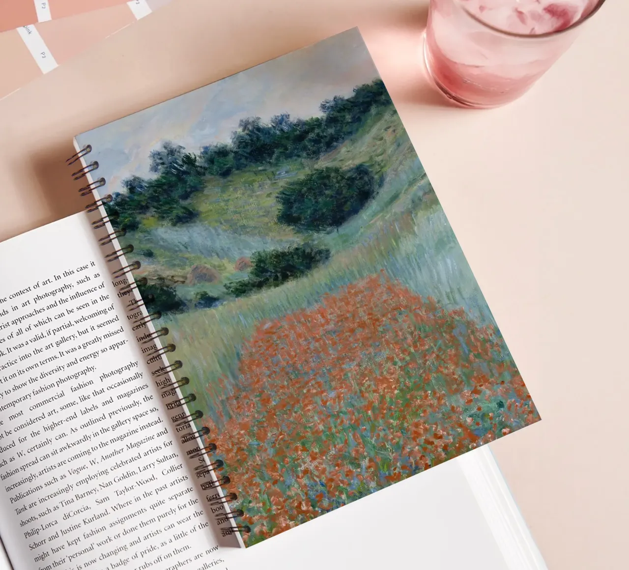 Claude Monet - Poppy Field in a Hollow near Giverny spiral notebook by Timeless Artworks