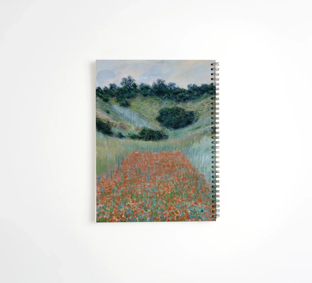 Claude Monet - Poppy Field in a Hollow near Giverny spiral notebook by Timeless Artworks