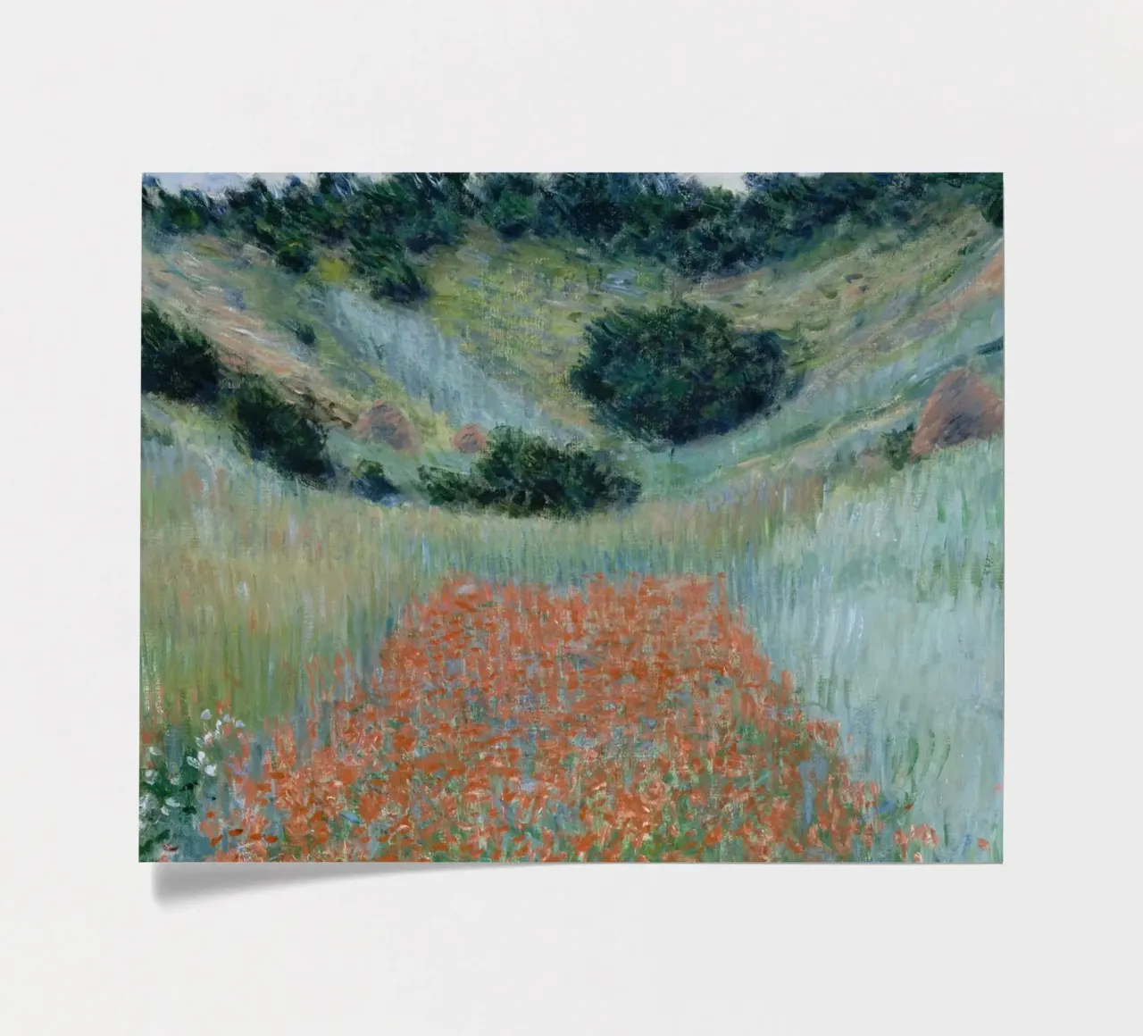 Claude Monet - Mohnfeld in einer Senke bei Giverny Stickerbogen von Timeless Artworks