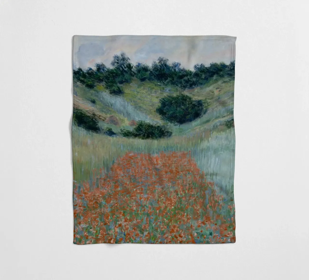 Claude Monet - Campo di papaveri in una conca vicino a Giverny coperta in pile da Timeless Artworks