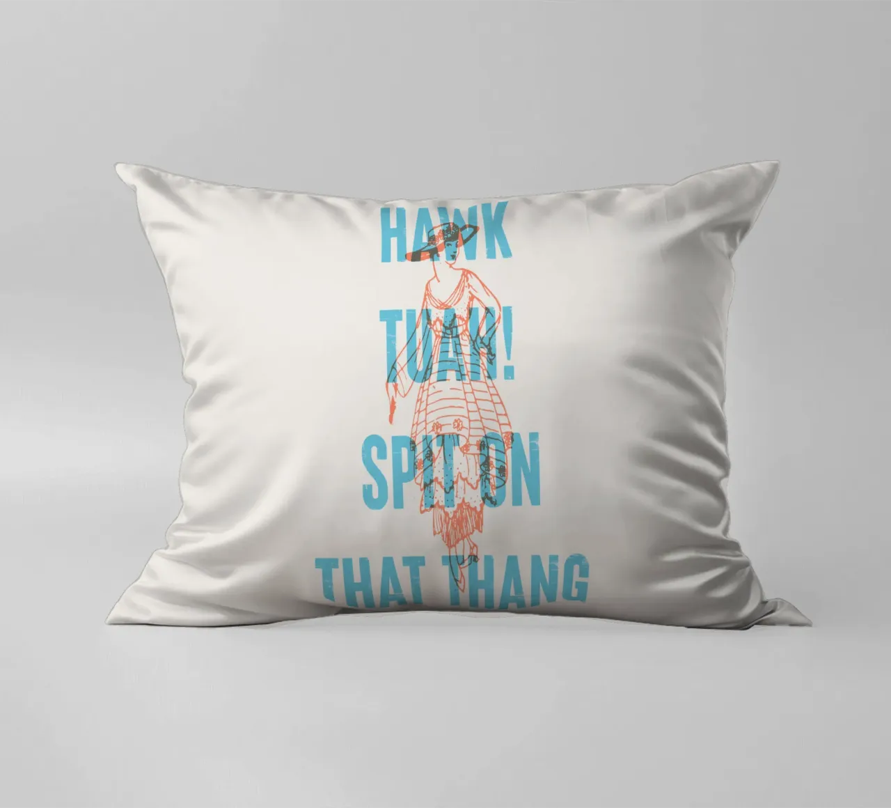 Hawk Tuah spuugt op dat ding! kussen van Vintagrafica