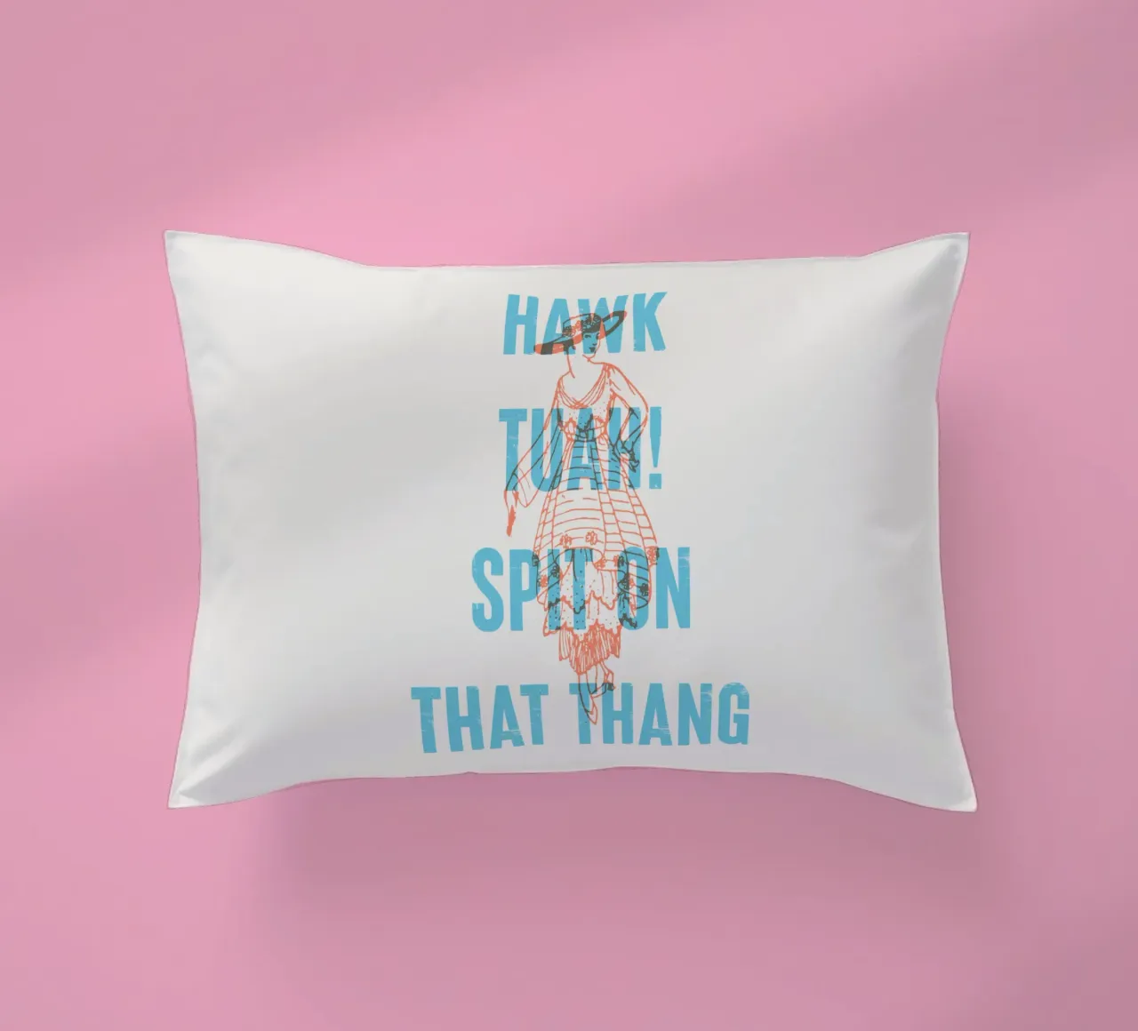 Hawk Tuah spuugt op dat ding! kussen van Vintagrafica