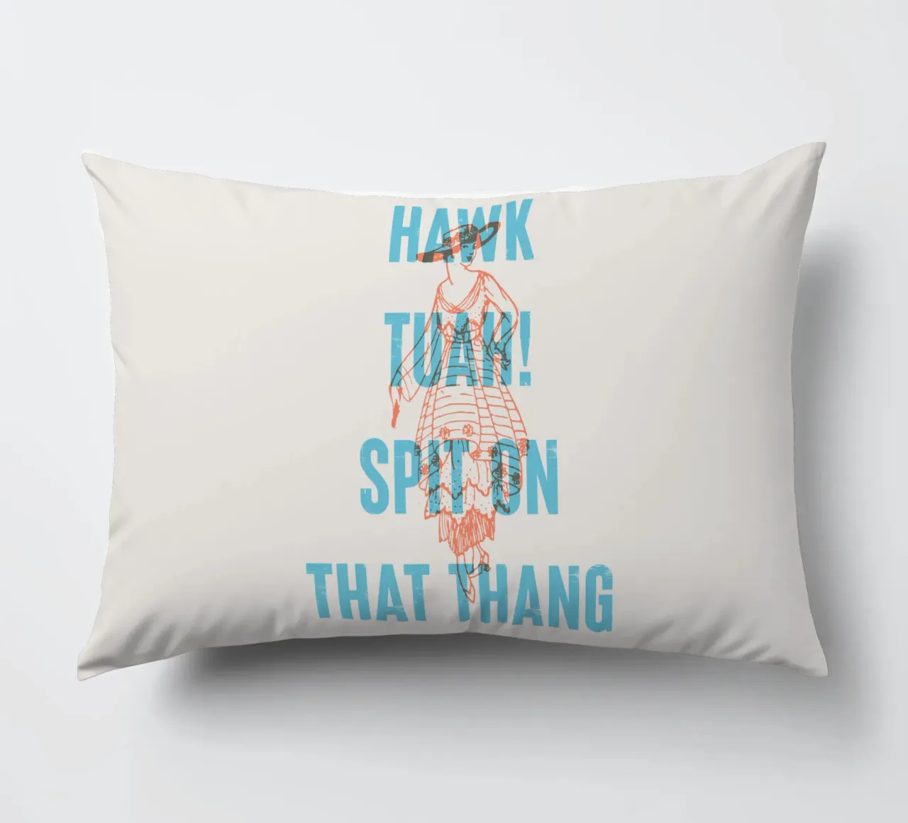 Hawk Tuah spuugt op dat ding! kussen van Vintagrafica