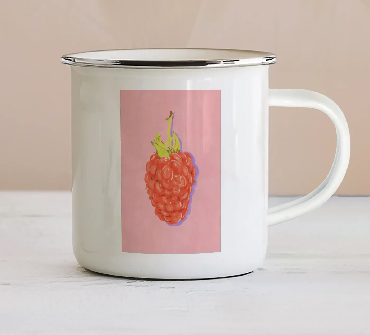 Raspberry enamel mug by GigiRosado