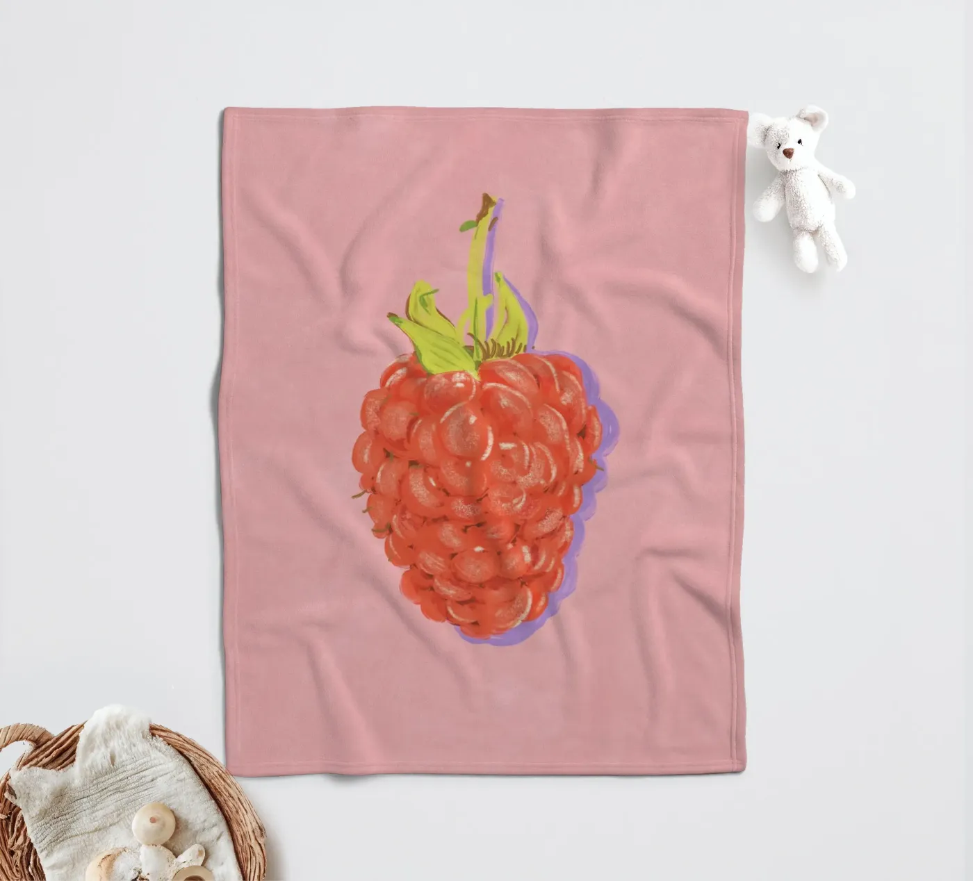 Raspberry fleece blanket by GigiRosado