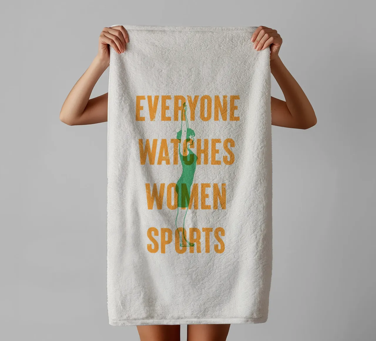 Everyone Watches Women's Sports towel by Vintagrafica