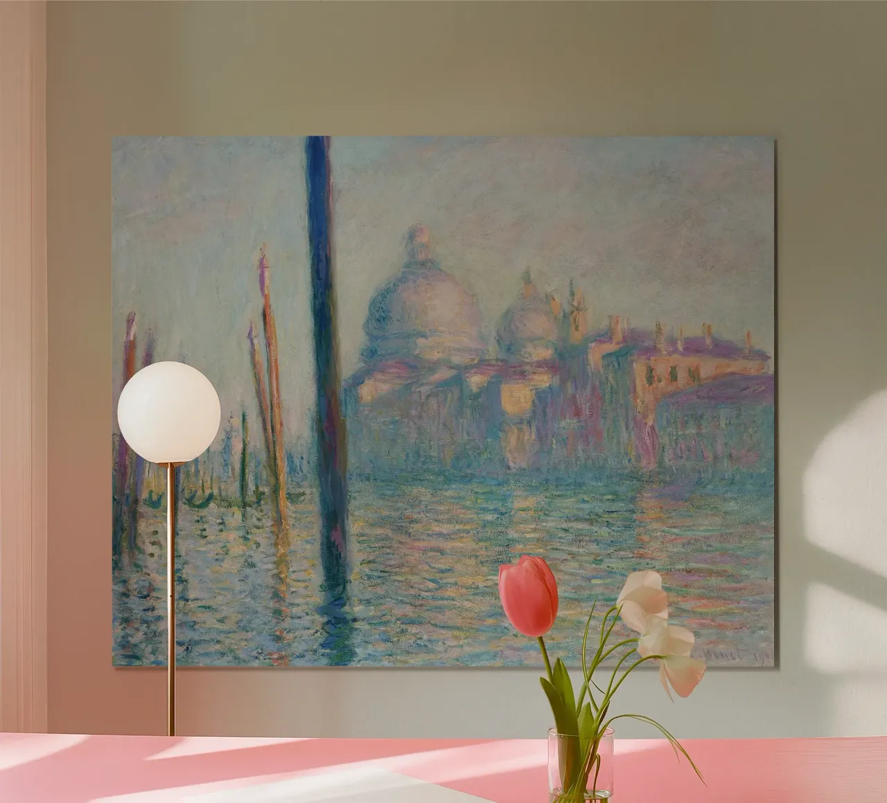 Claude Monet - Il Canal Grande poster con telaio in plastica da Timeless Artworks
