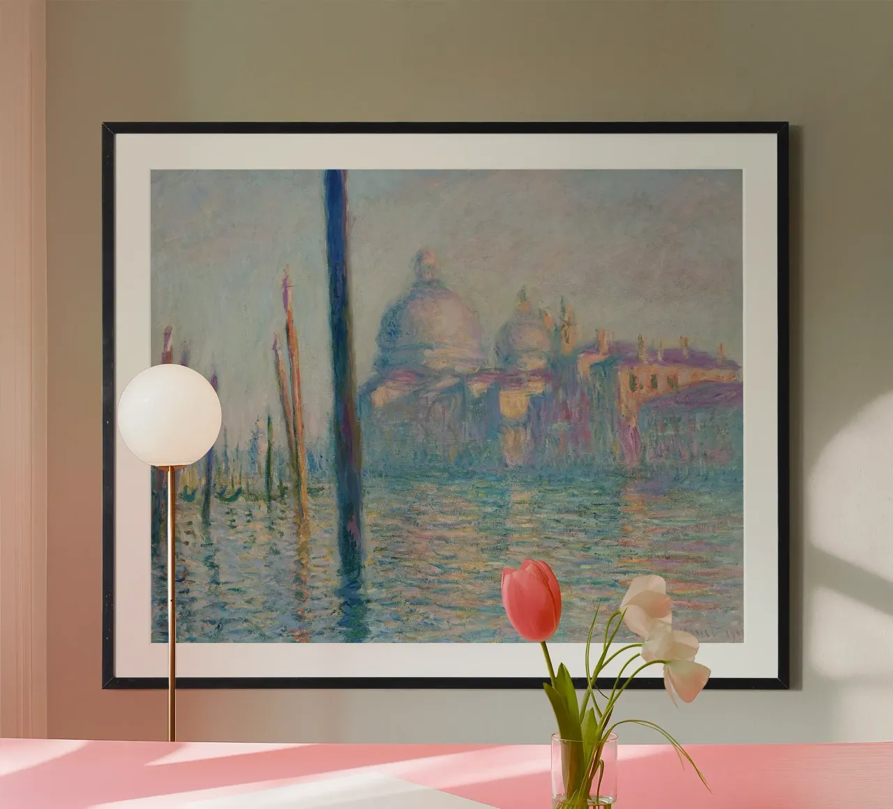 Claude Monet - Il Canal Grande poster con telaio in plastica da Timeless Artworks
