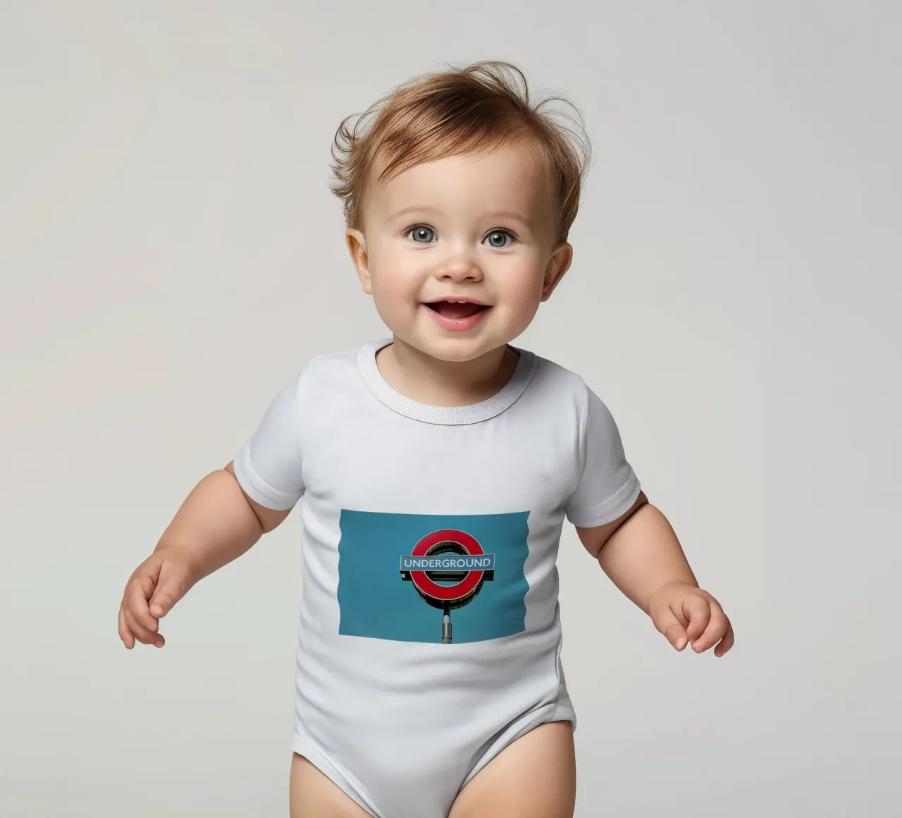 Underground short-sleeve baby romper by Michael Belhadi