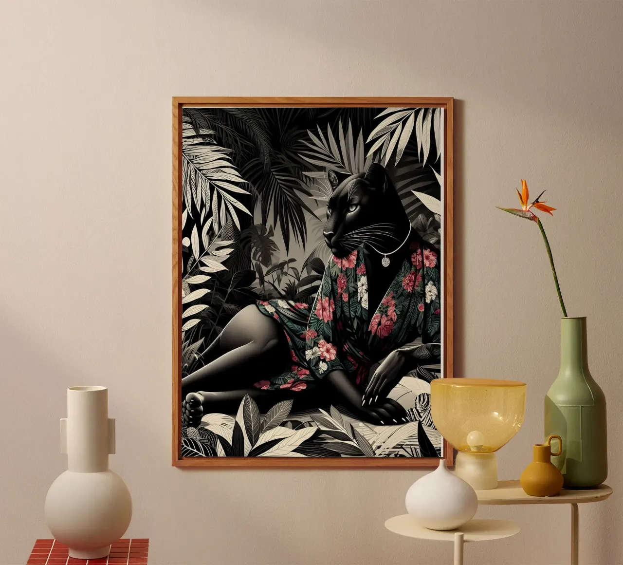 Anthropomorphic Panther alu-dibond by ARTOMATIC