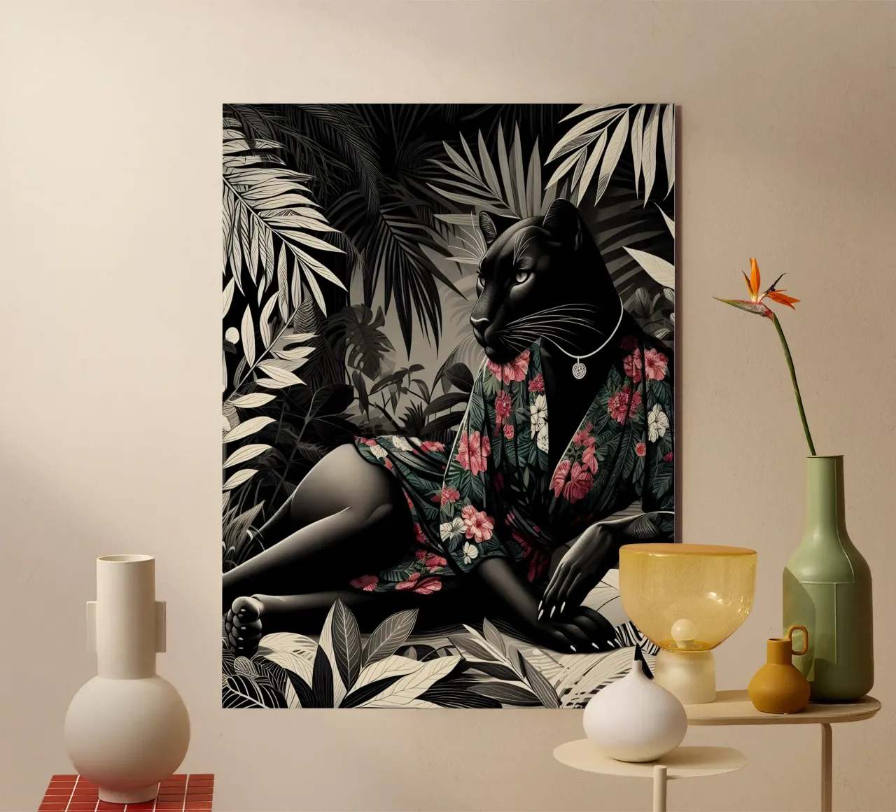 Anthropomorphic Panther alu-dibond by ARTOMATIC