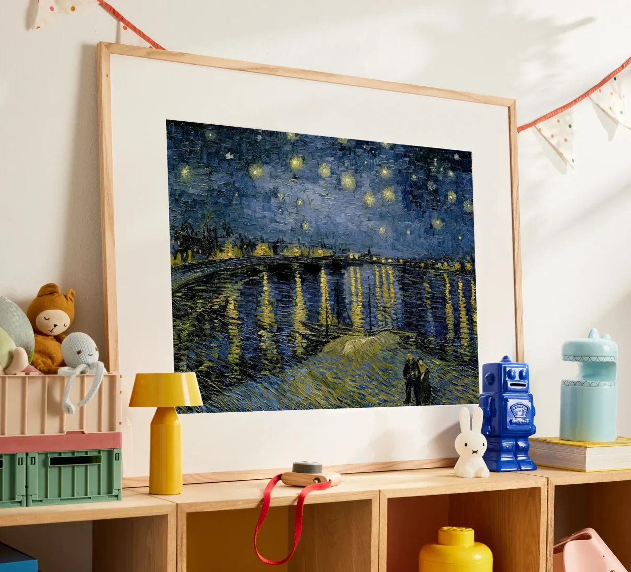 Vincent van Gogh - Notte stellata sul Rodano , 1888 poster con telaio in legno da Timeless Artworks