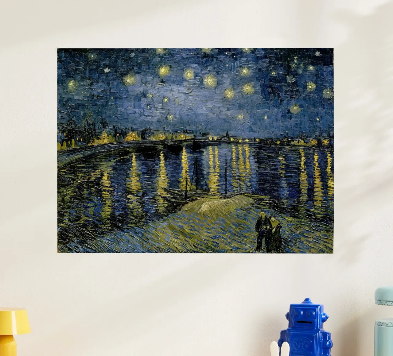 Vincent van Gogh - Notte stellata sul Rodano , 1888 poster con telaio in legno da Timeless Artworks