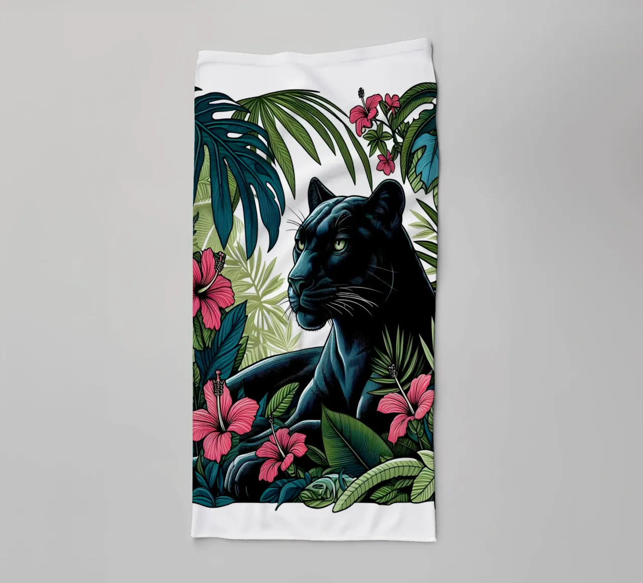 Panter Botanische Jungle Print badhanddoek van ARTOMATIC