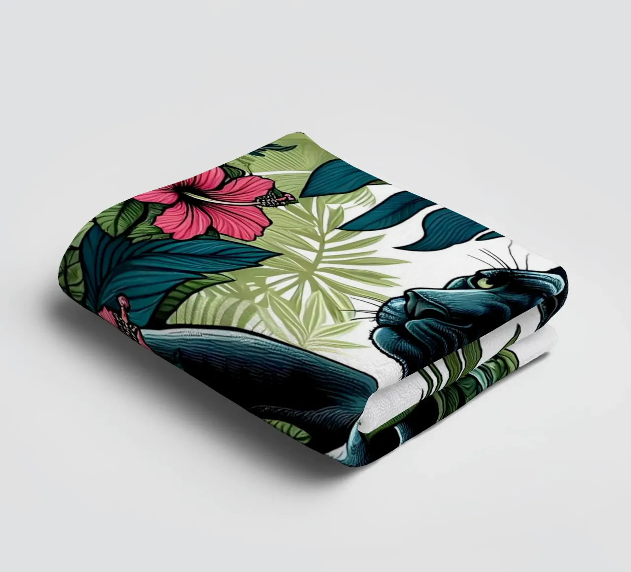 Panter Botanische Jungle Print badhanddoek van ARTOMATIC