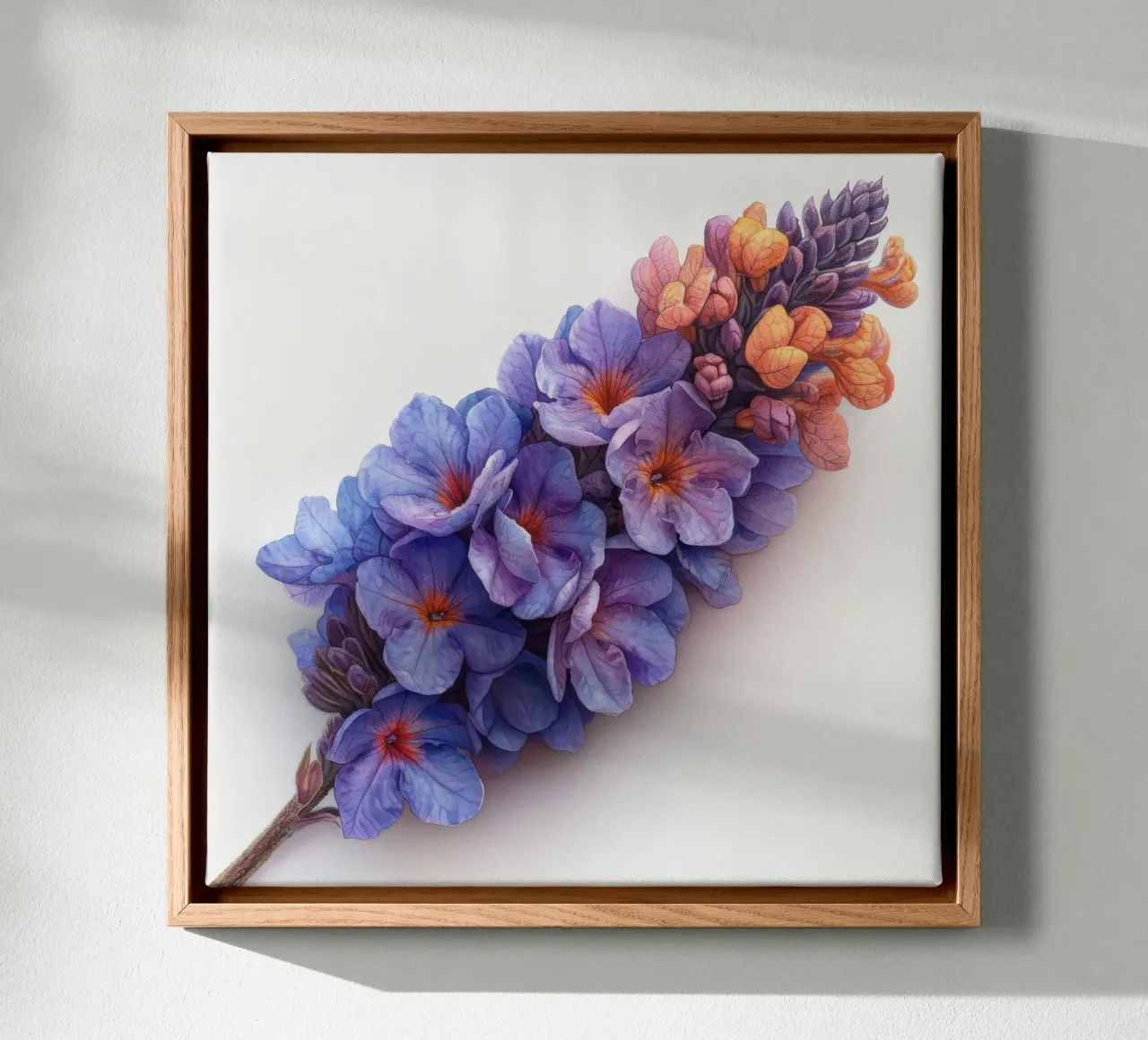 Vlinderstruik bloem 3 canvas met Baklijst van Bold Blooms