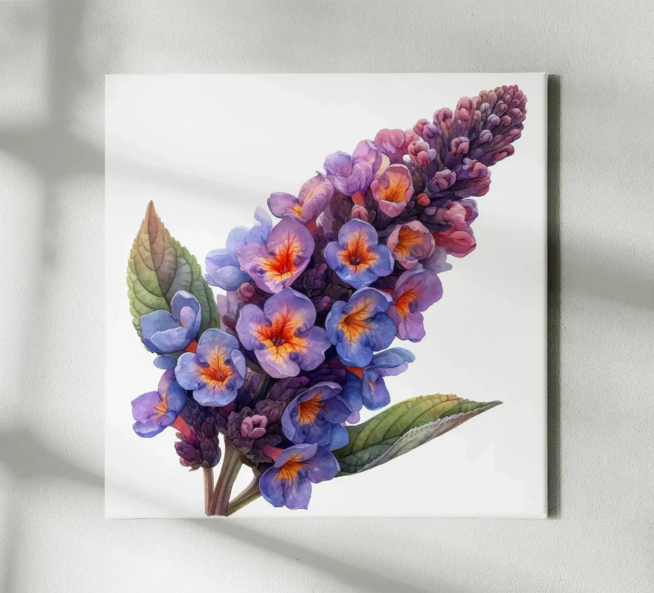 Vlinderstruik bloem 1 canvas met Baklijst van Bold Blooms