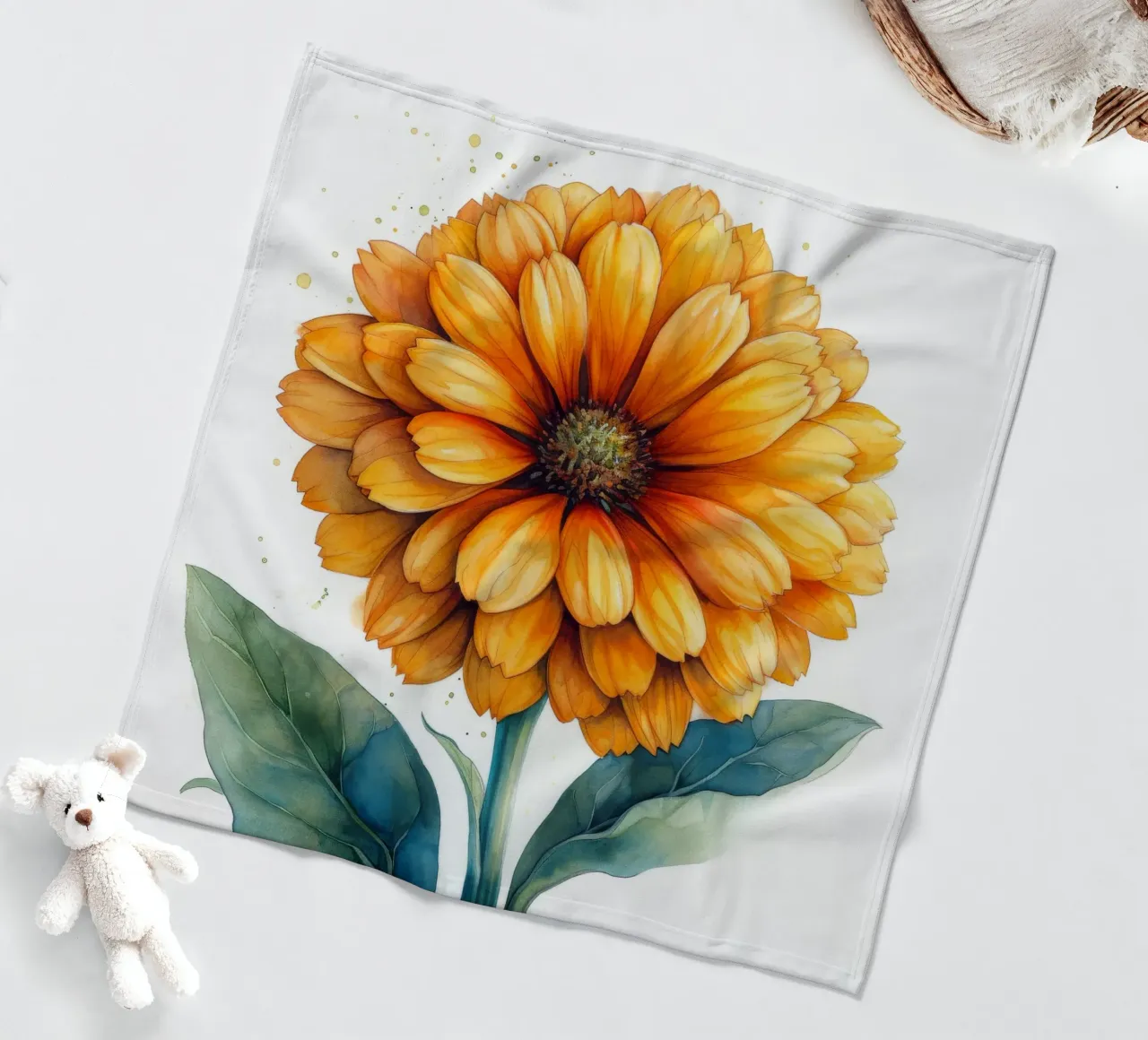 Fiore di calendula 4 coperta in pile da Bold Blooms