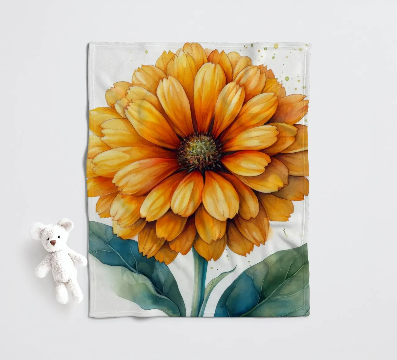 Fiore di calendula 4 coperta in pile da Bold Blooms