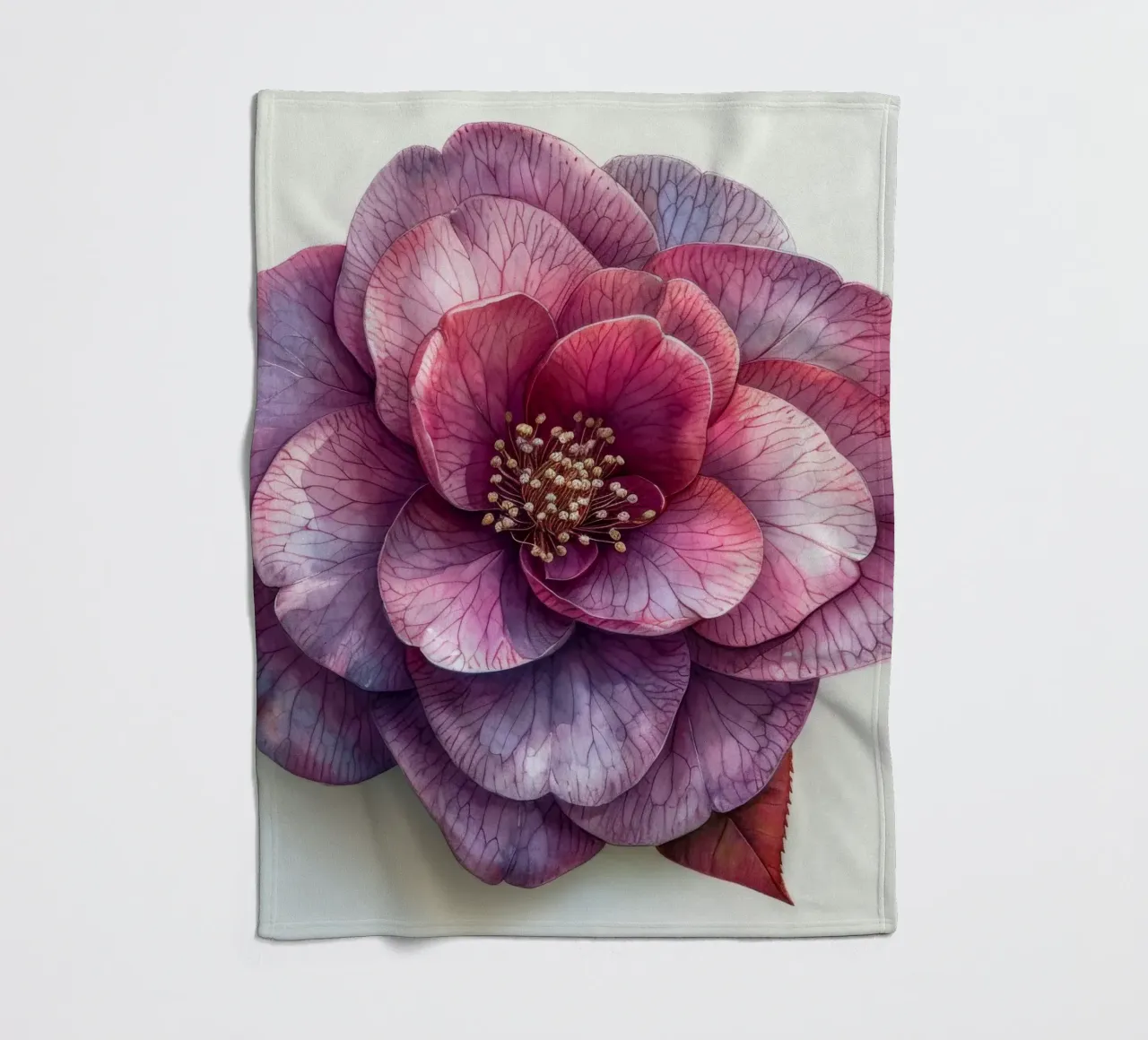 Fiore di camelia 3 coperta in pile da Bold Blooms