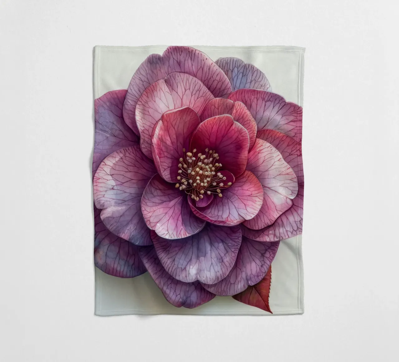 Fiore di camelia 3 coperta in pile da Bold Blooms