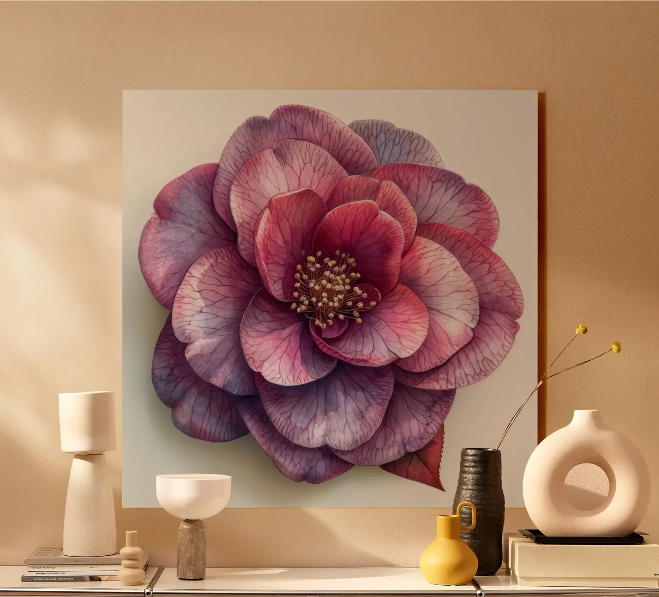 Fiore di camelia 3 alluminio dibond da Bold Blooms