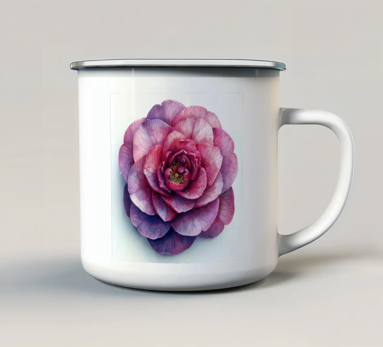 Fiore di camelia 4 tazza in smalto da Bold Blooms